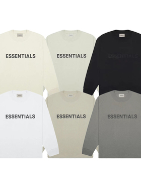 FOG Fear Of God Essentials 新款胸前字母标语印花圆领套头长袖