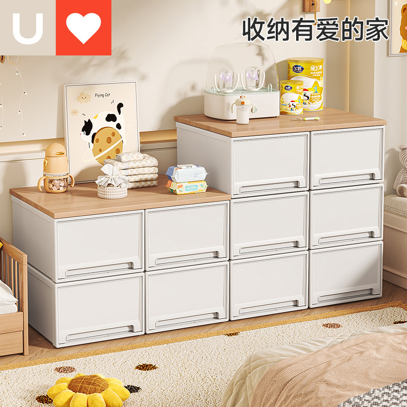 友耐婴儿喂养台宝宝用品收纳柜儿童衣物置物架家用分层抽屉储物柜