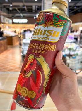 乌苏精酿大红袍1L罐装啤酒