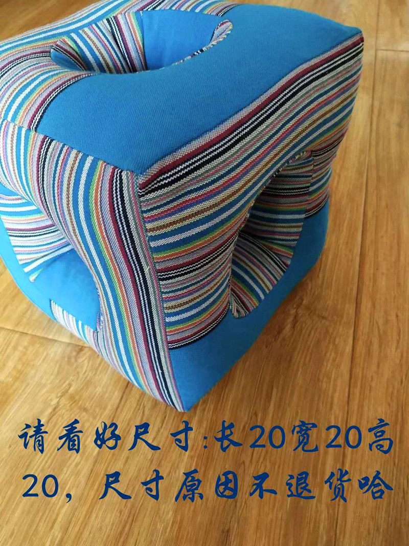 棉布手工纯棉老粗布六孔玲珑枕保健耳枕汽车抱枕四方靠枕宫廷枕头