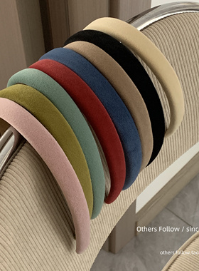【Follow】短毛绒彩色窄版发箍女增高颅顶ins风高级防滑洗脸压发