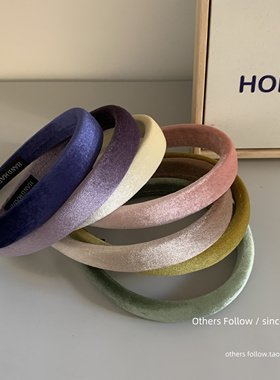 【Follow】法式复古金丝绒薄海绵网红发箍秋冬百搭外出发卡发饰女