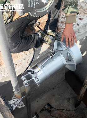 进水快速混合潜水搅拌器PJ0.55/4-220-1450污水推流搅拌机蓝宝石