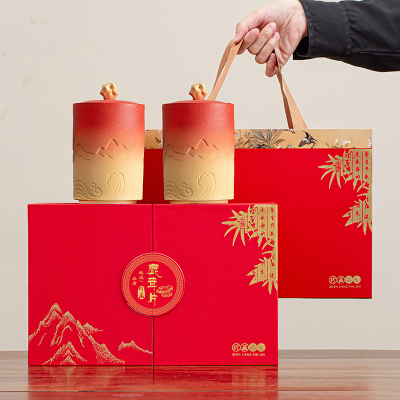 高档鹿茸包装盒陶瓷储存罐半斤装梅花鹿茸片礼盒空盒送礼品盒定制