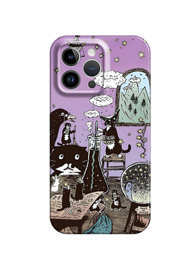 魔法女巫猫咪适用iPhone16promax苹果15小米14mate60华为pura70nova13荣耀300菲林手机壳红米k80vivos20s19软