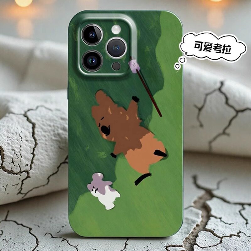 小可爱卡拉适用iPhone16/15promax手机壳华为mate70nova13pro苹果14/13pro软小米15红米k80vivos20y200草绿色