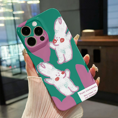 创意爱心小兔子适用iPhone16/15promax手机壳菲林华为mate60荣耀200软苹果14/13小米15红米k80k70vivos20可爱