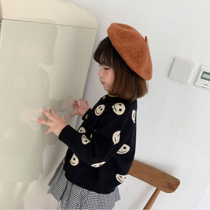 儿童针织开衫2025春秋新款女童洋气韩版圆点男女童宝宝毛衣外套