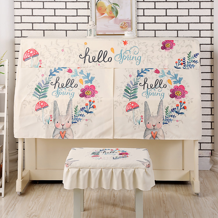 新款卡通中开设计现代兔子钢琴罩