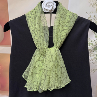 亮色系75*100真丝小丝巾四季百搭桑蚕丝印花洋气护颈纱巾妈妈围巾