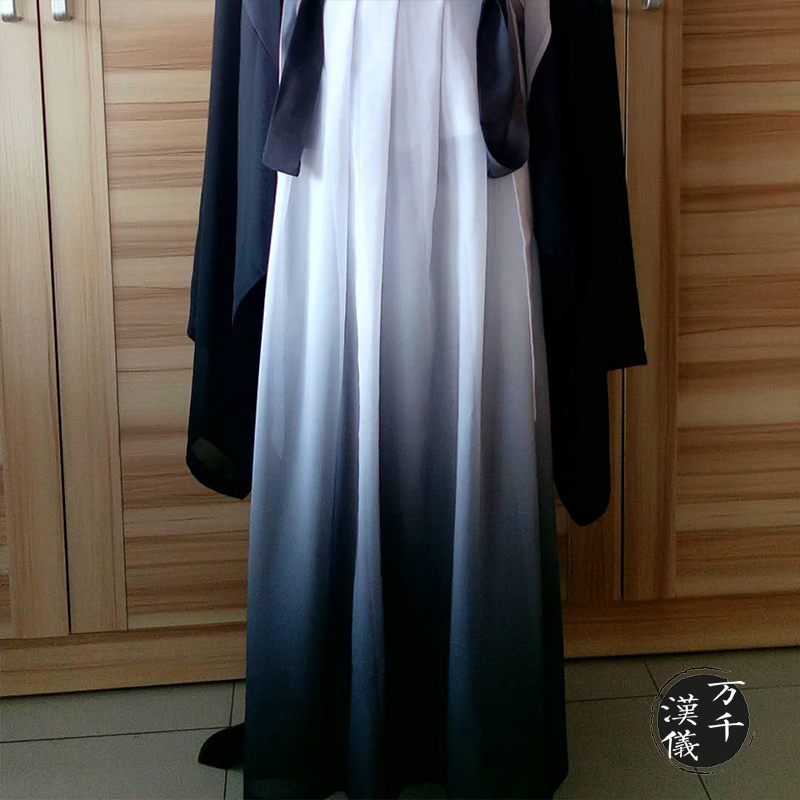 【汉仪万千】原创汉服一片式齐腰襦裙黑白渐变女装百搭日常/单品|ruв категории Женская одежда, костюм/национальная одежда/театр костюм, 汉服 - от Buy2taobao.com для оказания профессиональной услуги покупки агента Taobao