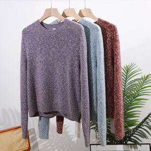 圆领长袖进口纱线邓肯羊绒针织套衫2025年秋冬100%纯山羊绒衫毛衣