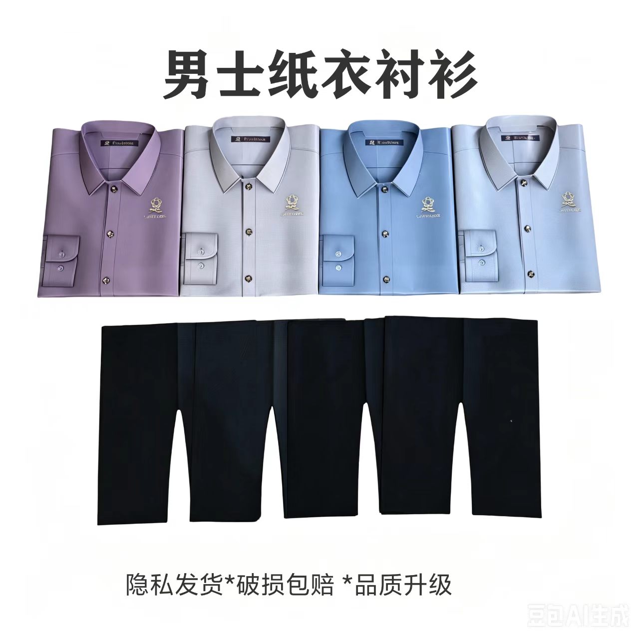 纸质仿真手工男士衬衣裤子套装中元寒衣节清明节周年纪念隐私发货