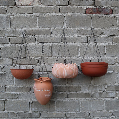 红陶花盆绿萝吊兰种植陶瓷阳台