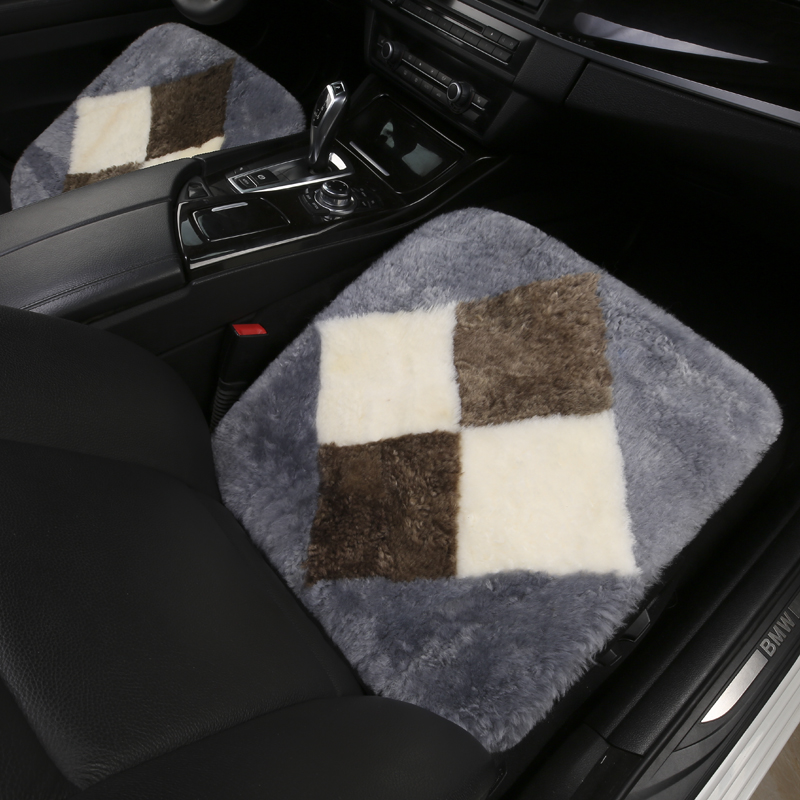 纯羊毛汽车坐垫皮毛一体小三件套