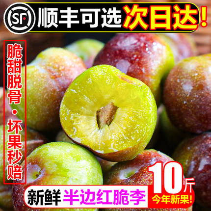 脆红脱骨李子10斤新鲜水果半边红脆李茵红李子农家凤凰青脆李包邮