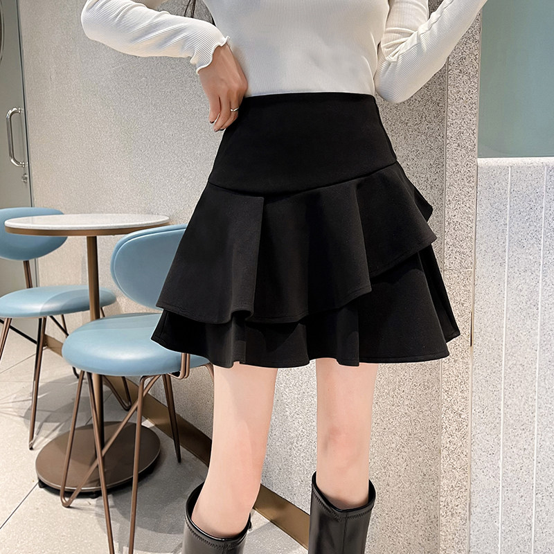 短裙荷叶边半身裙百搭A型大码