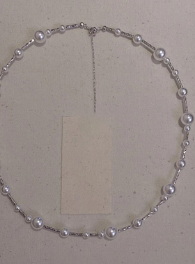 高端贝珠正圆满天星珍珠项链颈链女新款强光轻奢小众高级感锁骨链