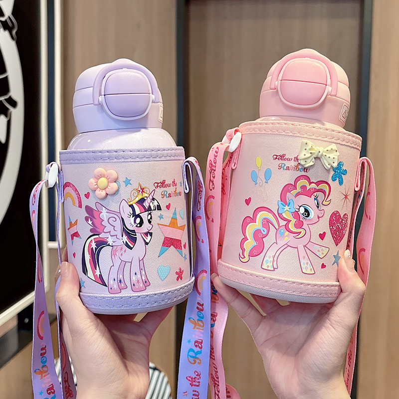 儿童保温杯女孩上学专用便携幼儿园学生双饮水杯小马宝莉两用水壶