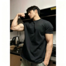 Light Weight男收袖口短袖夏季美式小领口重磅t恤垫肩显肌肉健身
