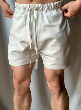 Light Weight纯棉美式篮球宽松运动短裤三分裤深蹲健身训练男球裤