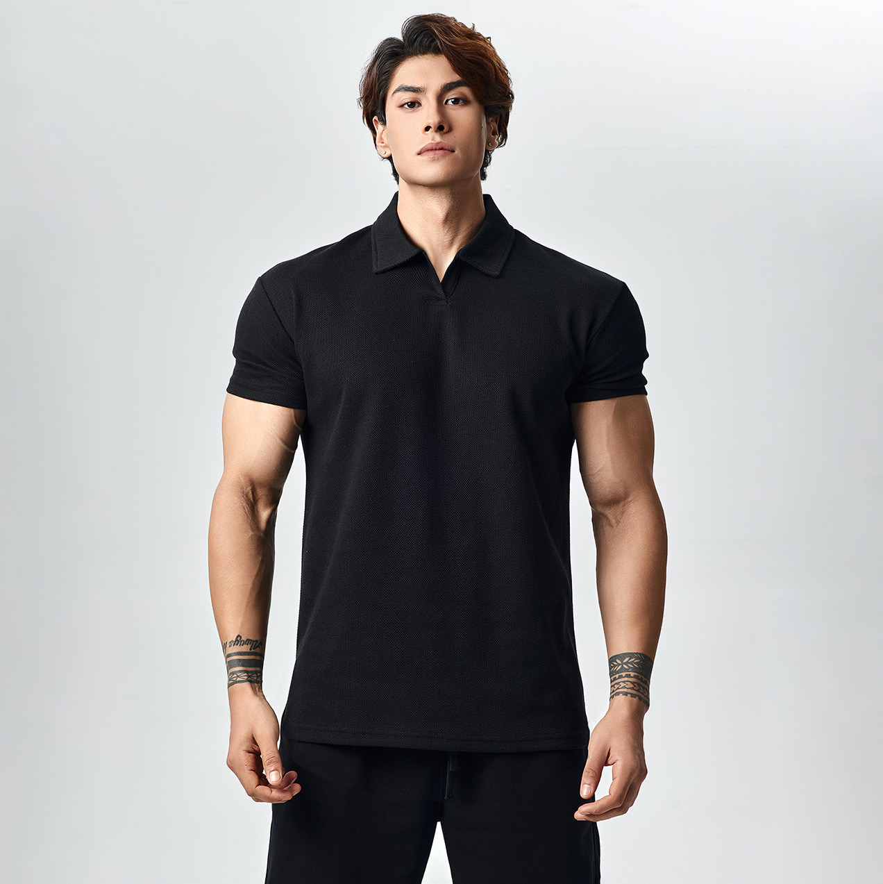 thumbnail for Light Weight Summer 250g Strong and Tight Cuffs Polo Shirt Short Sleeves T-Shirt Men&#039s Breathable Sports Fitness