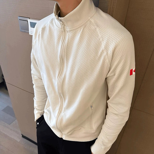 新款马年限定无缝提花长袖外套男