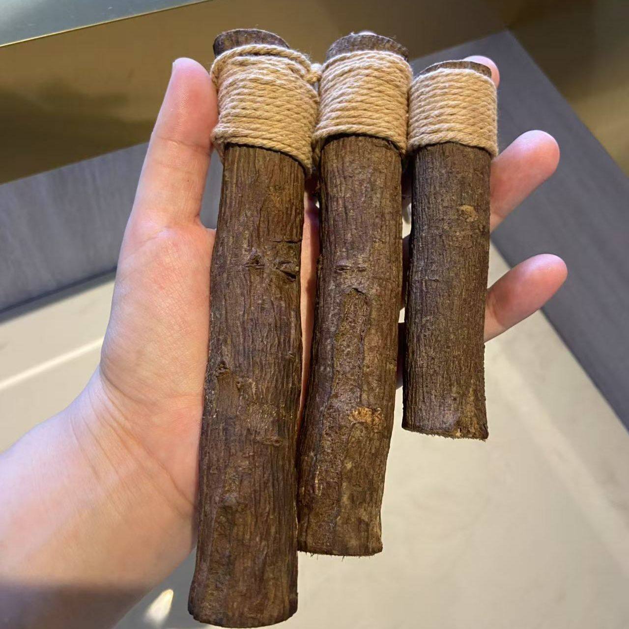 天然香薰野生山胡椒根木姜子根diy手工制作车载摆件手把件盘玩图片