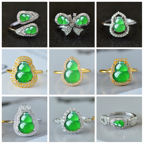 S925纯银戒指空托葫芦戒面镶嵌托