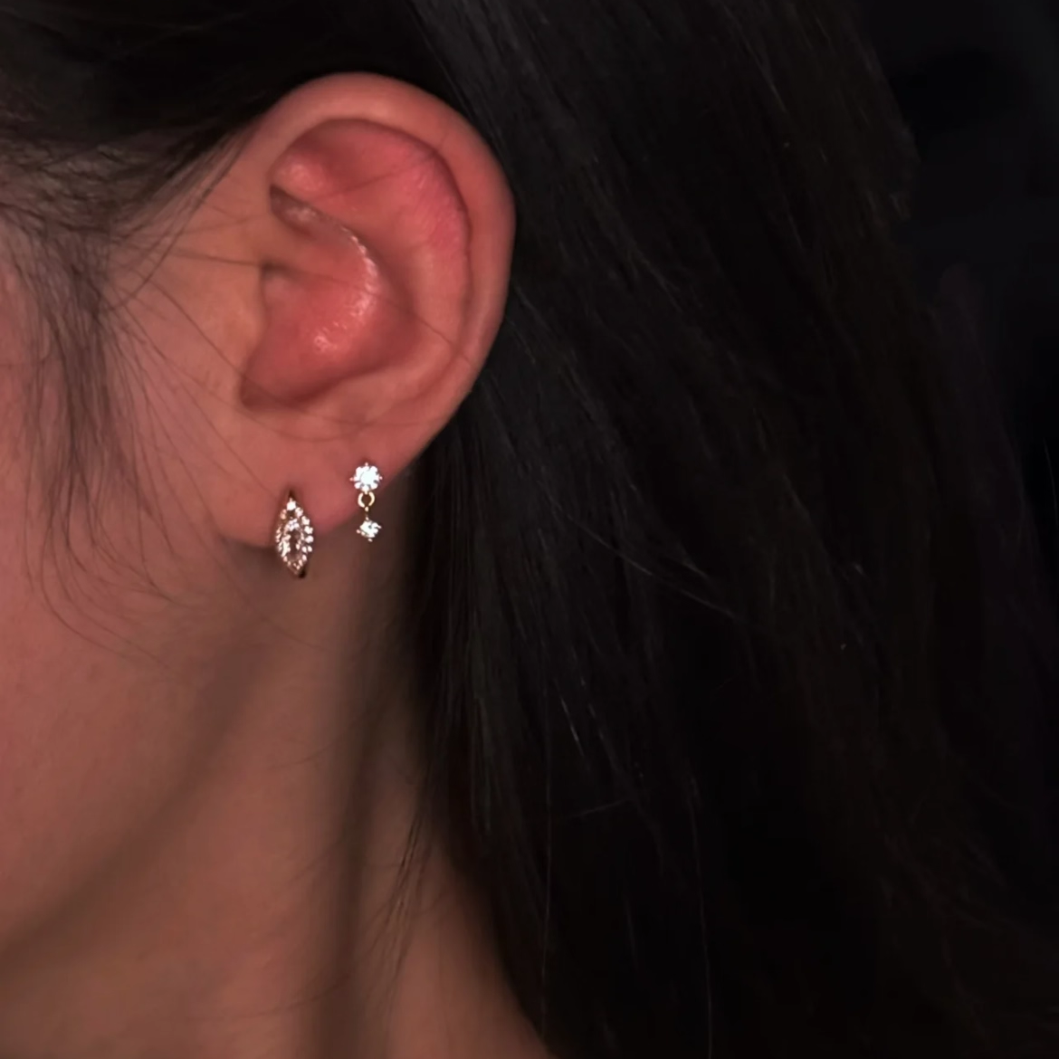 S925纯银满钻马眼石耳钉女精致轻奢简约金色耳扣耳圈高级耳饰耳环,饰品/流行首饰/时尚饰品新,耳钉,淘宝优惠券,粉丝福利购,淘宝优惠卷