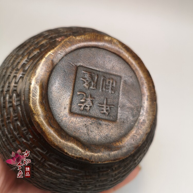 纯铜鎏金螃蟹鱼篓八方来财渔具竹蒌创意家居装饰品摆件i.