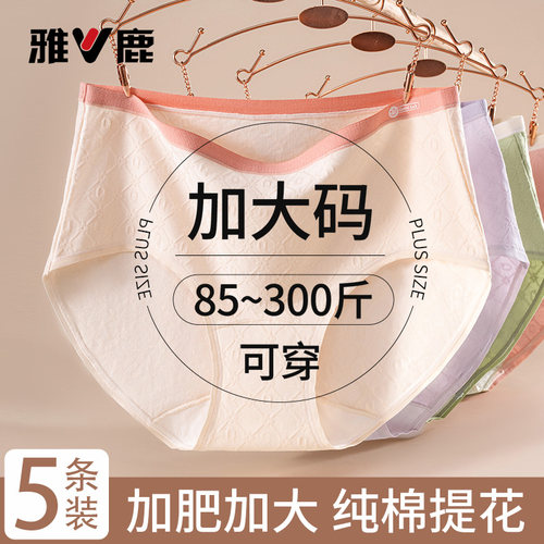 加肥加大码纯棉内裤女士胖mm女款
