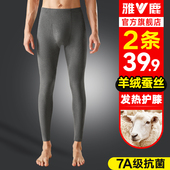 保暖裤 冬季 羊绒德绒秋裤 线裤 雅鹿无痕男士 内穿衬裤 男款 加厚打底裤