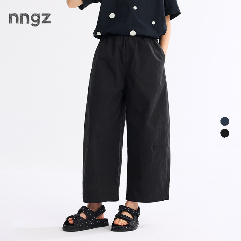 NNGZ设计师风女童亲肤透气休闲裤2026夏季新款儿童直筒裤童装