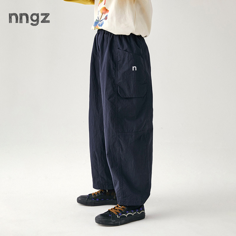 NNGZ山系户外女童口袋工装裤春秋吸湿透气直筒裤子儿童百搭休闲裤图片