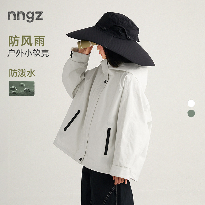 NNGZ设计师风春秋季女童冲锋外套新款户外山系儿童童装运动夹克