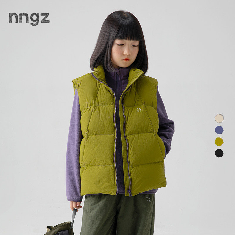 NNGZ山系户外女童羽绒马甲秋冬季百搭儿童白鸭绒外套童装保暖背心图片