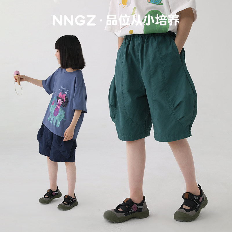 NNGZ设计师风女童立裁休闲短裤夏季洋气百搭儿童工装裤童装五分裤