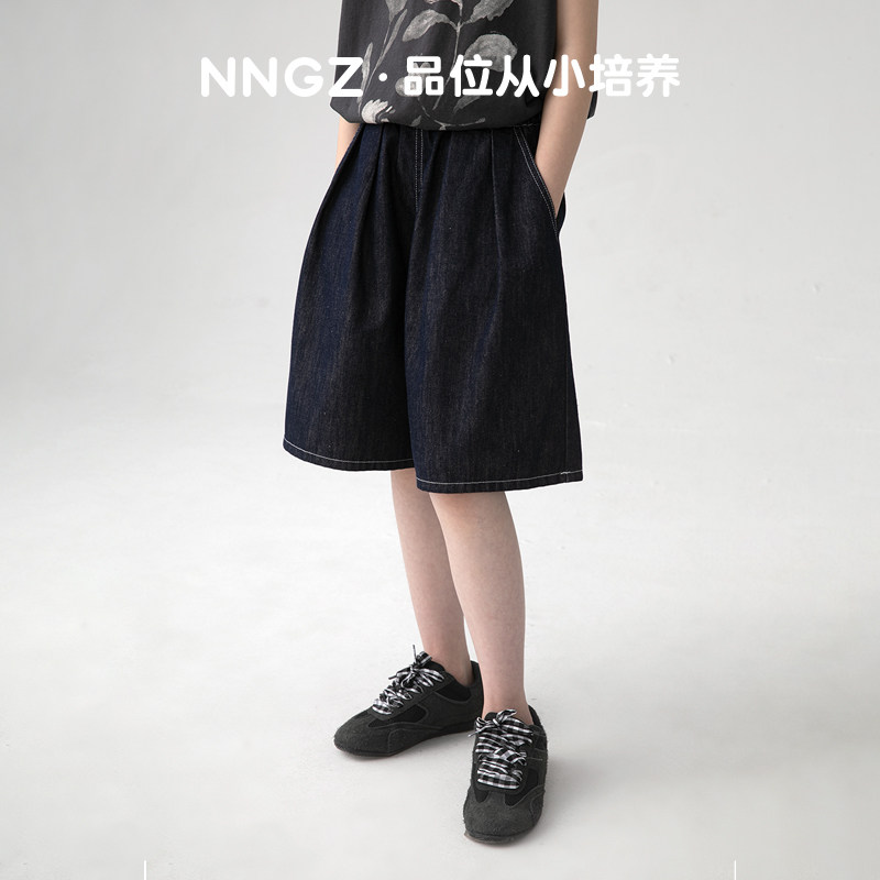 NNGZ夏季女童纯棉牛仔裙裤洋气百搭儿童阔腿短裤童装宽松休闲裤