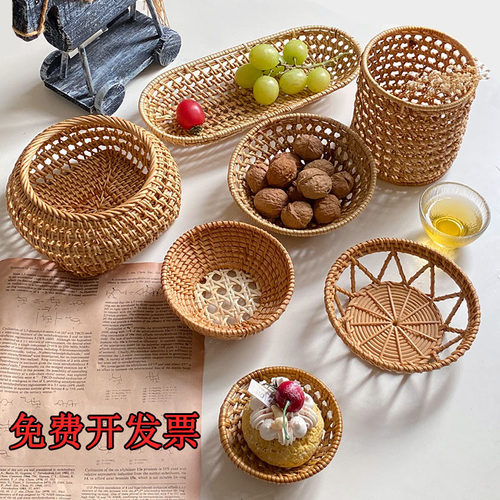 越南藤编小吃篮编织果篮点心托盘