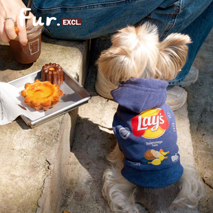 FurFur周末小狗狗春夏宠物衣服乐事连帽卫衣小型犬约克夏马尔济斯