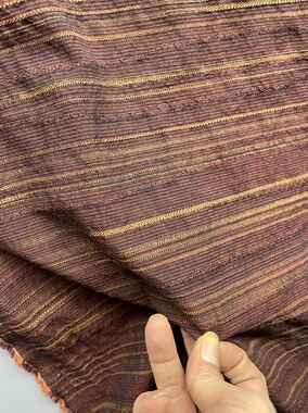 壹卷秀设计师品色织长绒棉炫彩条纹特色面料01115