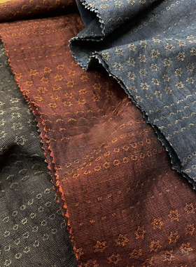 亚麻棉提花复古风暗纹时装布料 透气衬衫连衣裙服装面料HN-01111