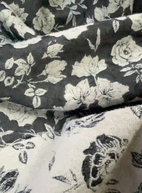 【壹卷秀唯美棉涤提花小香风秋冬厚实服装面料HN-05836】