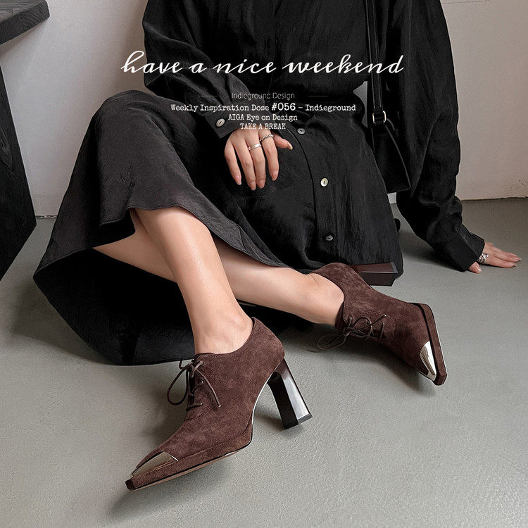2025秋冬真皮防水台防踢金属头通勤小皮鞋8cm粗跟系带深口单鞋女,女鞋,深口单鞋,淘宝优惠券,粉丝福利购,淘宝优惠卷