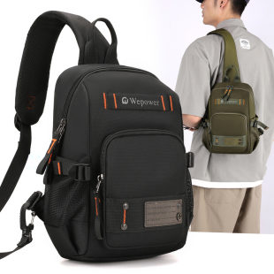 胸包男款斜挎包胸前包男包单肩包休闲运动斜挎包男牛津布手机包男