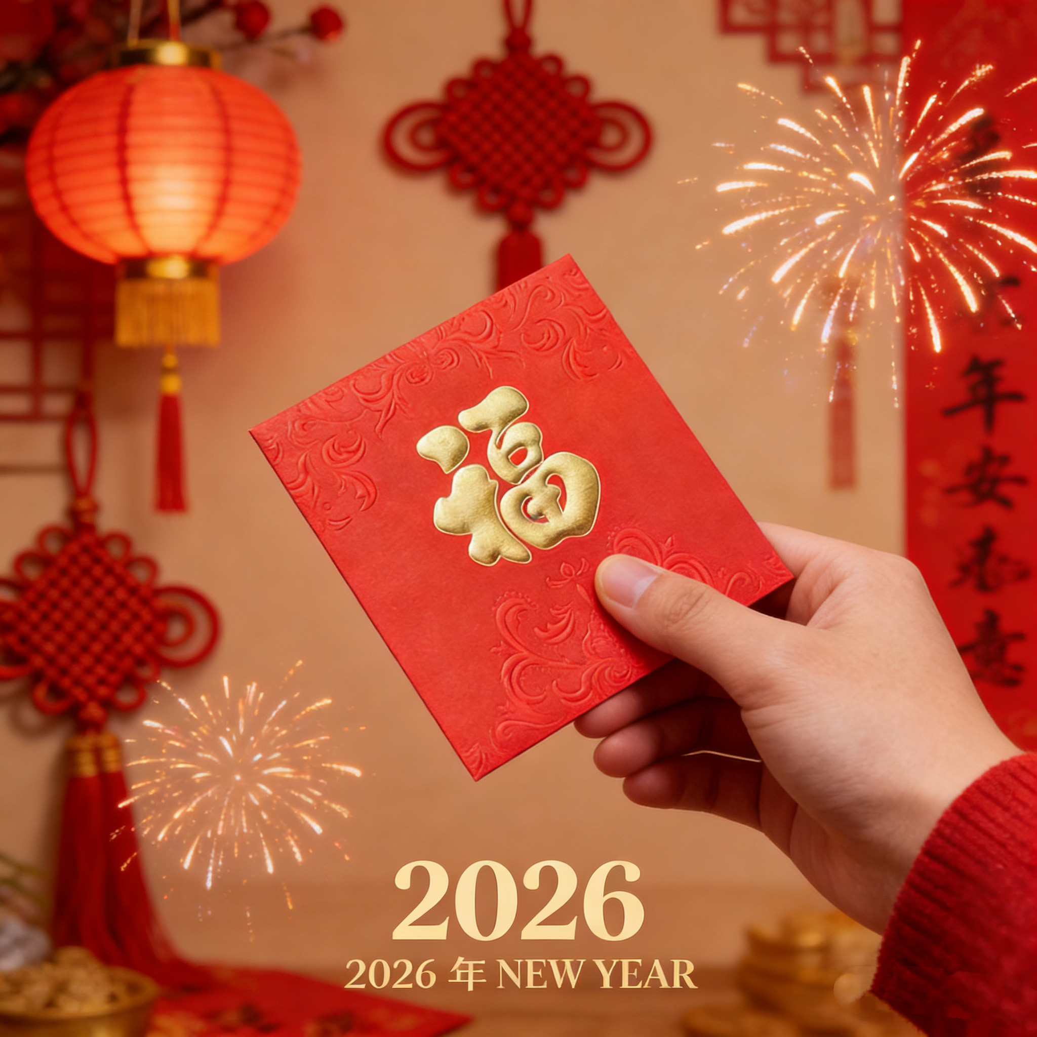 2026新款高档红包袋创意个性新年小号利是封结婚通用烫金红包福字