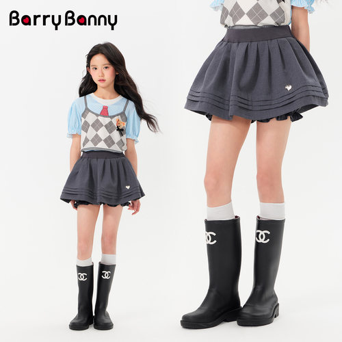BarryBanny女童学院风裤裙半身裙