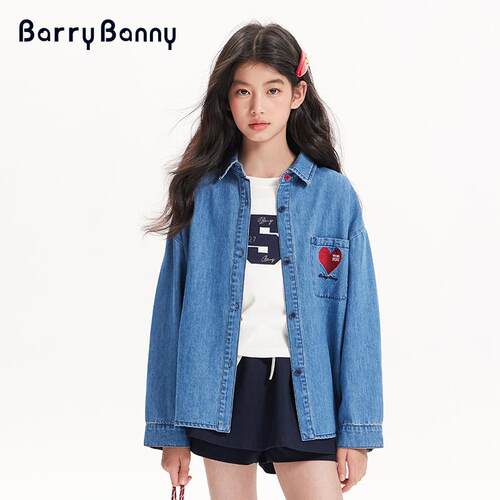 牛仔衬衫BarryBanny刺绣长袖外套