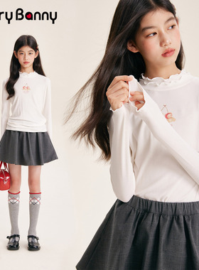 BarryBanny儿童长袖T恤女童2026新款春季小奶皮薄款打底衫上衣女